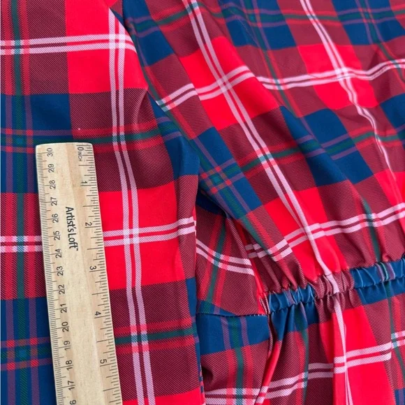 Gretchen Scott Designs Red and Blue Plaid Long Sleeve Dress - Picture 16 of 16